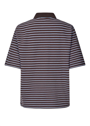 Verbie striped polo tee Chocolate Brown Second Female 